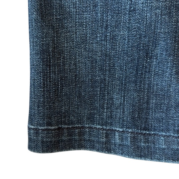 Talbots Preppy Grosgrain Waist Blue Denim Skirt Thick Cotton Stretch Pockets 16 - Picture 8 of 11